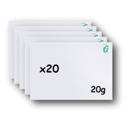 Pack 20 Enveloppes timbrées - Format postal C6 - Lettre verte - 20g