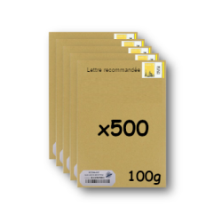 Pack 500 Enveloppes timbrées - Format postal C4 - Lettre recommandée R1 sans AR - 100g