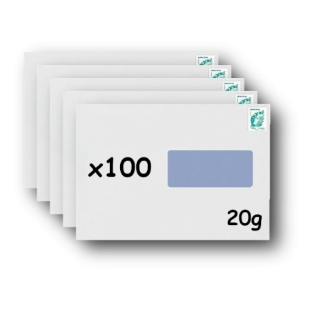 Pack 50 Enveloppes timbrées - Format postal C4 - Ecopli - 100g