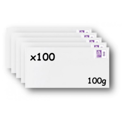 Pack 100 Enveloppes timbrées - Format postal DL - Lettre Internationale- 100g