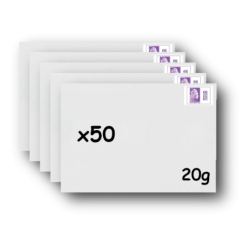 Pack 50 Enveloppes timbrées - Format postal C5 - Lettre Internationale- 20g