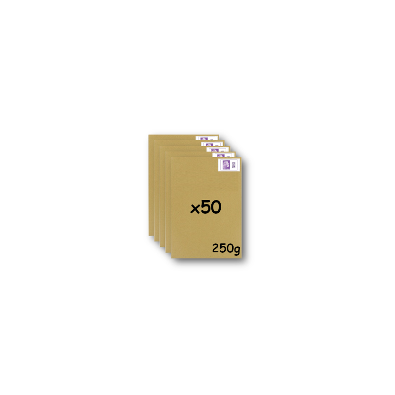 Pack 50 Enveloppes timbrées - Format postal C4 - Lettre Internationale- 250g
