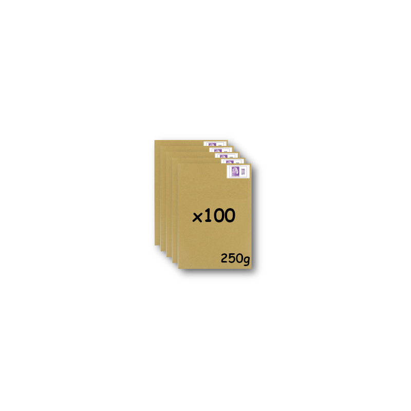 Pack 100 Enveloppes timbrées - Format postal C4 - Lettre Internationale- 250g