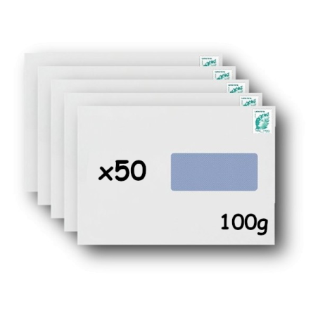 Pack 500 Enveloppes timbrées - Format postal C4 - Ecopli - 250g