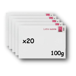 Pack 20 Enveloppes timbrées - Format postal C6 - Lettre suivie - 100g