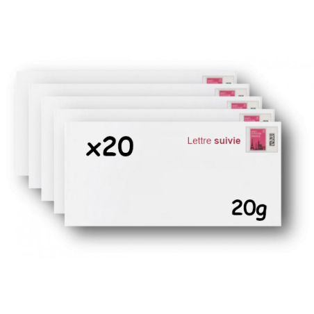 Pack 50 Enveloppes timbrées - Format postal C6 - Lettre verte - 100g