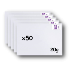 Pack 100 Enveloppes timbrées - Format postal DL - Lettre prioritaire - 100g