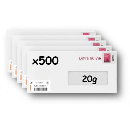 Pack 500 Enveloppes timbrées - Format postal C6 - Ecopli - 100g