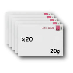 Pack 20 Enveloppes timbrées - Format postal C5 - Lettre suivie - 20g