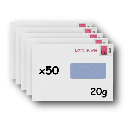 Pack 100 Enveloppes timbrées - Format postal C5 - Lettre verte - 100g