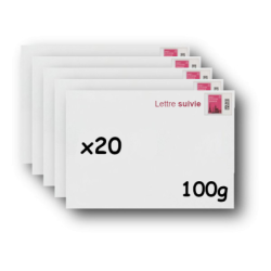 Pack 20 Enveloppes timbrées - Format postal C5 - Lettre suivie - 100g