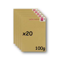Pack 20 Enveloppes timbrées - Format postal C4 - Lettre suivie - 100g