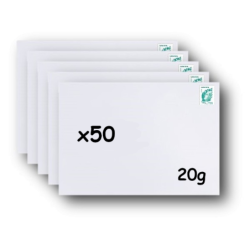 Pack 50 Enveloppes timbrées - Format postal C6 - Lettre verte - 20g