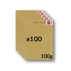Pack 100 Enveloppes timbrées - Format postal C4 - Lettre suivie - 100g