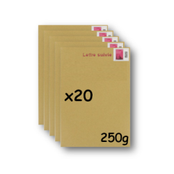 Pack 20 Enveloppes timbrées - Format postal C4 - Lettre suivie - 250g