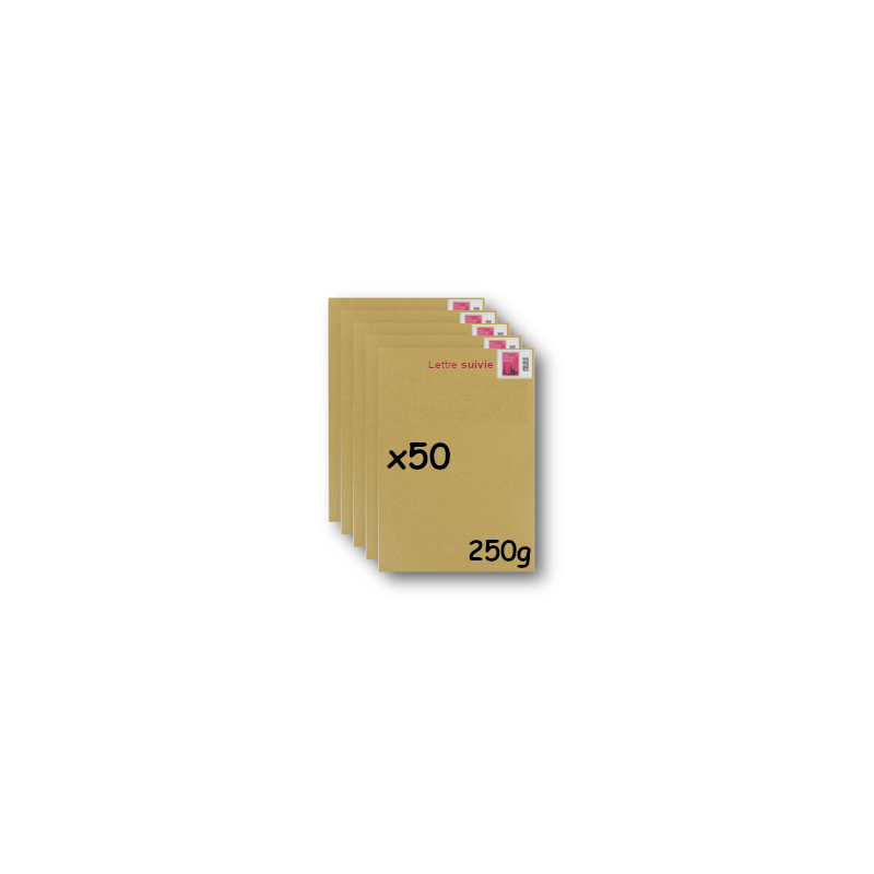 Pack 50 Enveloppes timbrées - Format postal C4 - Lettre suivie - 250g