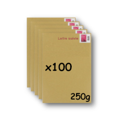 Pack 100 Enveloppes timbrées - Format postal C4 - Lettre suivie - 250g