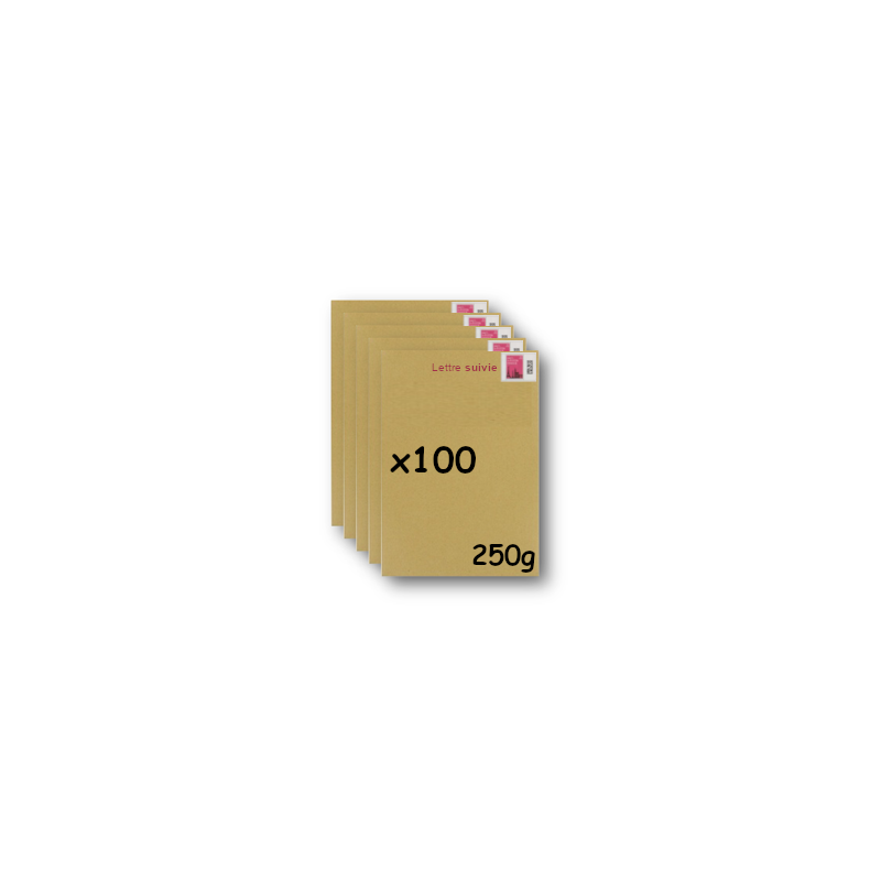 Pack 100 Enveloppes timbrées - Format postal C4 - Lettre suivie - 250g