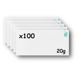 Pack 100 Enveloppes timbrées - Format postal DL - Lettre verte - 20g