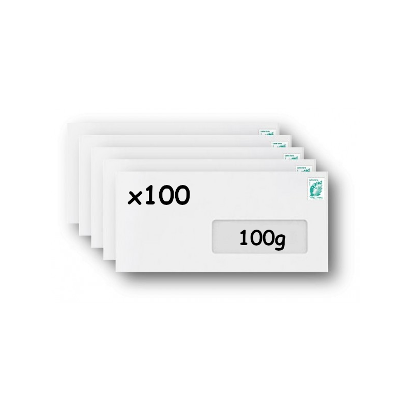 Pack 500 Enveloppes timbrées - Format postal DL - Ecopli - 20g