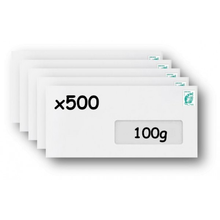 Pack 20 Enveloppes timbrées - Format postal DL - Ecopli - 100g