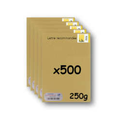 Pack 500 Enveloppes timbrées - Format postal C4 - Lettre recommandée R1 avec AR - 250g